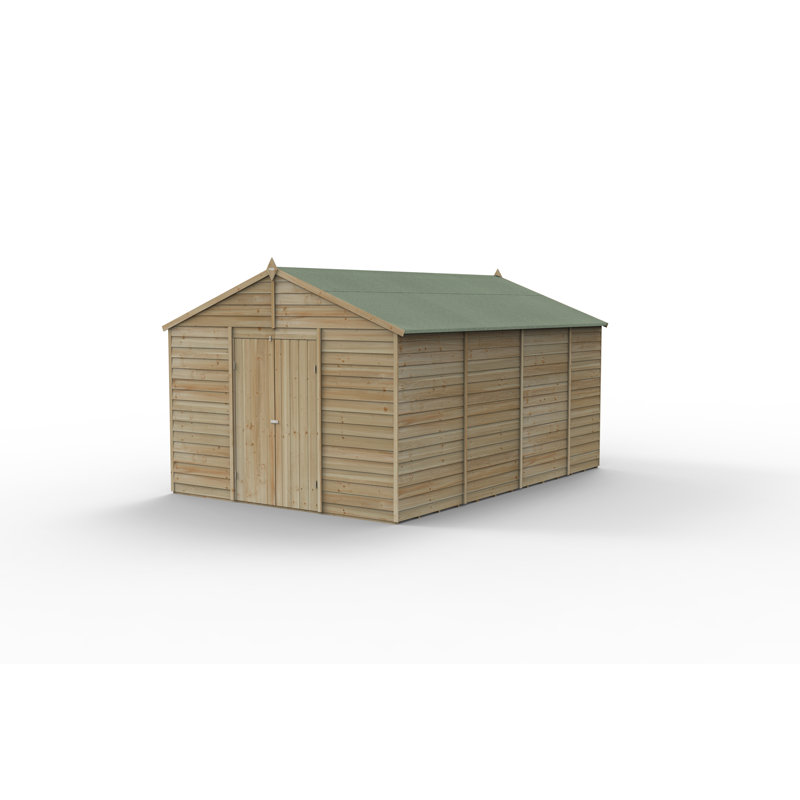 Overlap Pressure Treated 8X6 Pent Shed in , Natural Timber, No