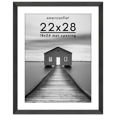 Americanflat Wide Moulding Picture Frame with Mat