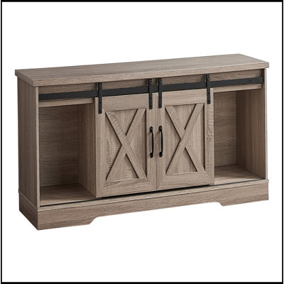 Meuble télé, 60 po, console, meuble multimédia, armoire de rangement, salon, chambre à coucher, stratifié brun, transitionnel