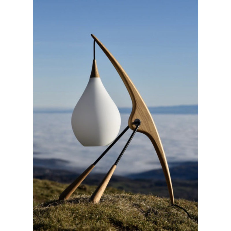 Phasme Arched Table Lamp, Natural Oak