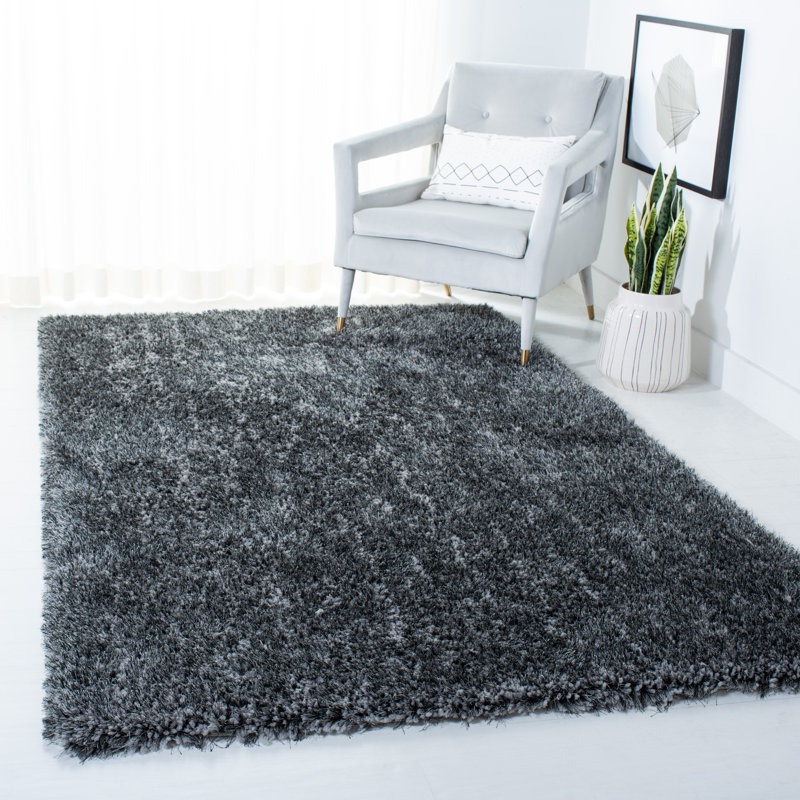 Tapis gris touffeté à la main Delane, Rectangle 6 pi x 9 pi