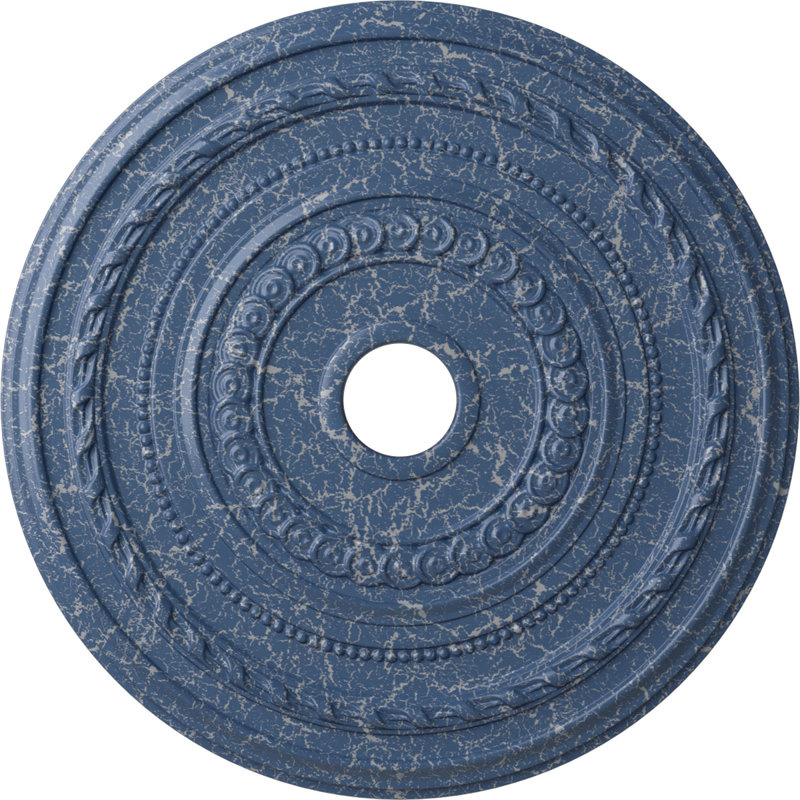 Endurathane Cole Ceiling Medallion, 25 3/8"OD x 3 3/8"ID x 1 3/8"P (Fits Canopies up to 9 1/8"), Hand-Painted Americana Crackle Finish