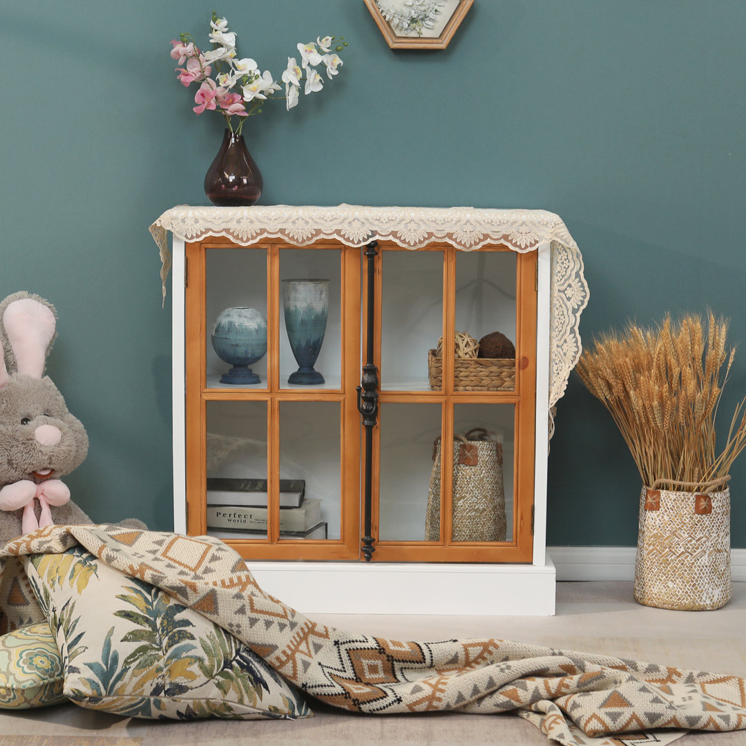 2-Door Iron Stamped Pattern Accent Cabinet Ophelia & Co. 