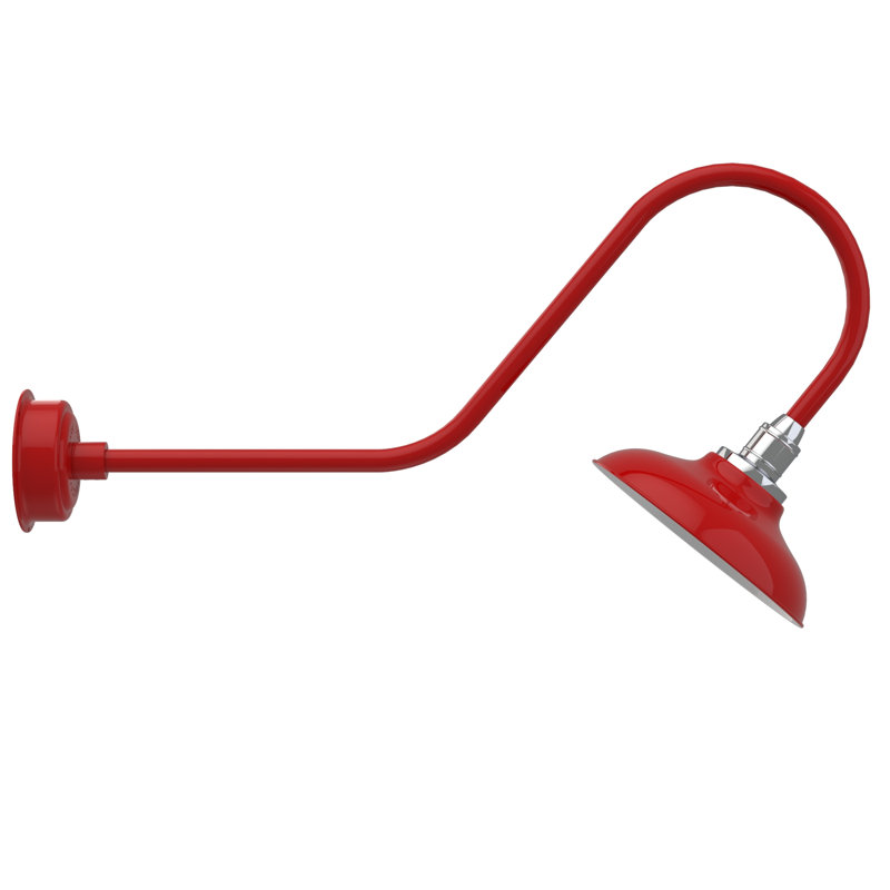 Luminaire de grange d’extérieur à del Ludwicka, H 12 po x l 12 po x P 36 po, Rouge cerise