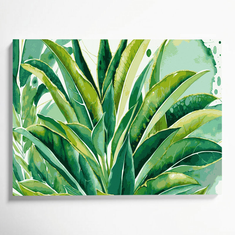 Art mural sur toile Botanical Jade, H 20 po x l 24 po