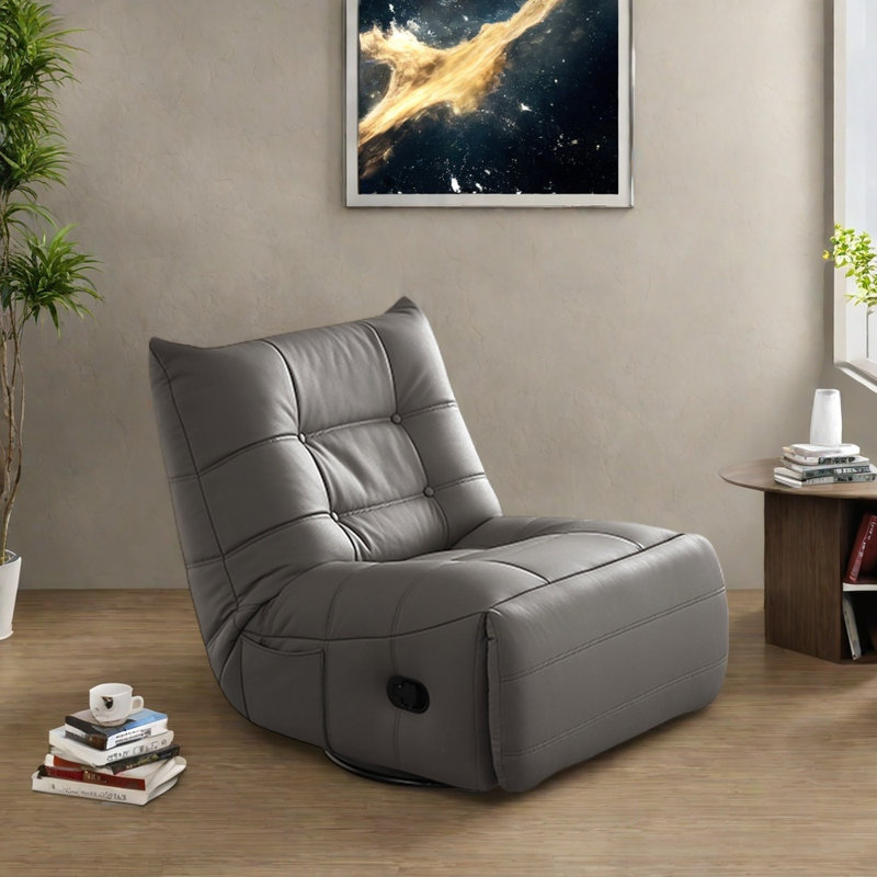 Modern comfortable wear-resistant rocking chair, Gray Leather Match