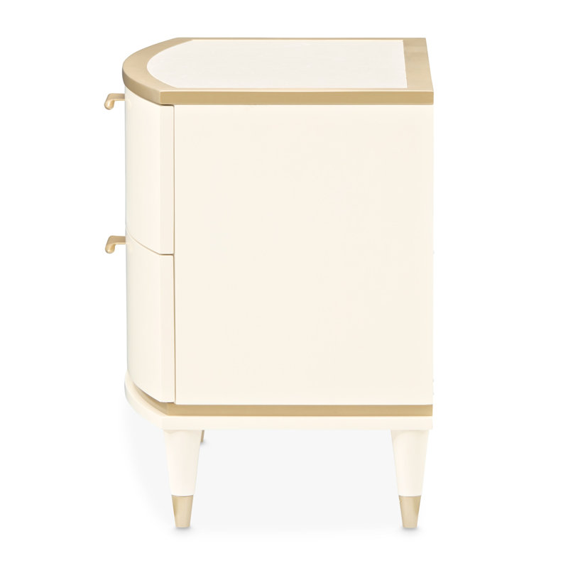 La Terrazza Nightstand, Large - Creamy Pearl