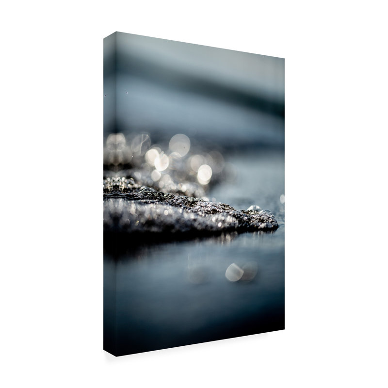 Art sur toile «vagues et paillettes», H 19 po x l 12 po