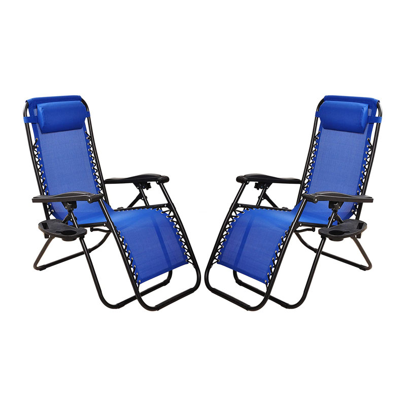 Braeley Folding Zero Gravity Chair, Blue