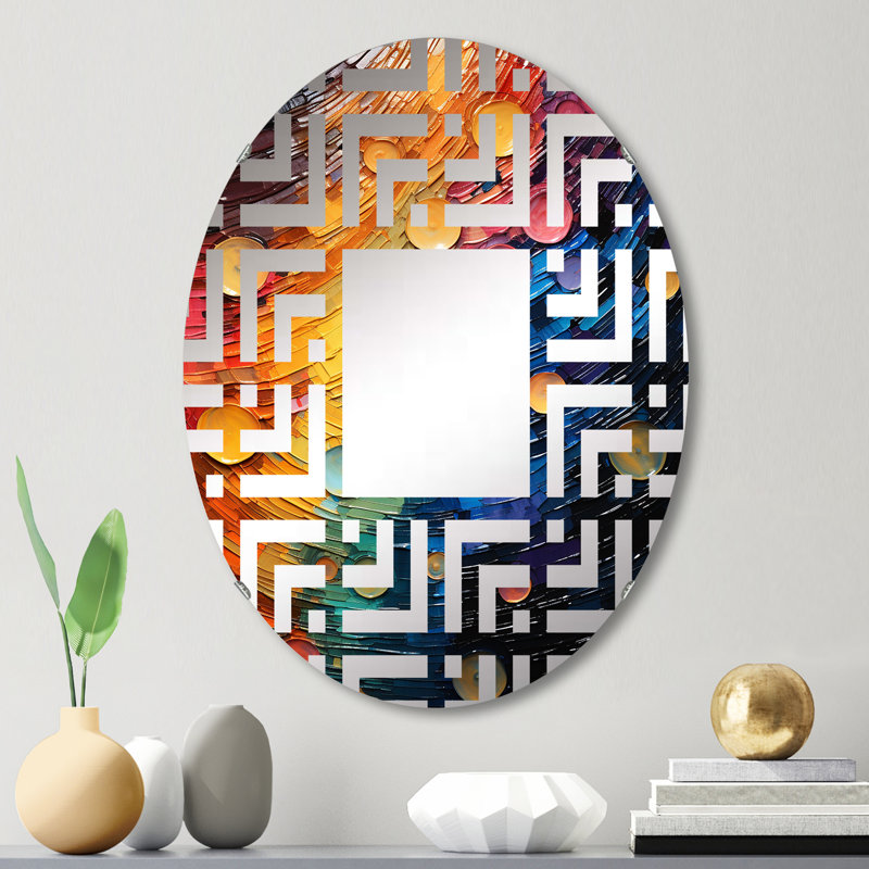 Compact Discs Shimmering Beats III - Maze Miroir décoratif ovale, L 20 po x H 30 po