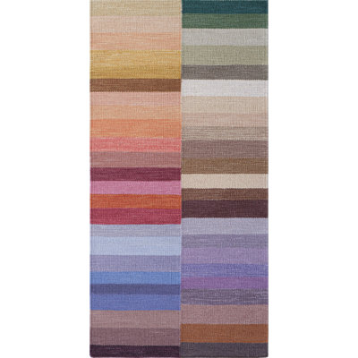 Tapis multicolore en laine tissé à la main à code couleur
