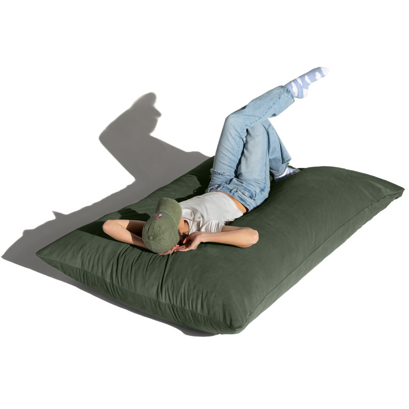 Méridienne avec coussin Wood, Velours vert