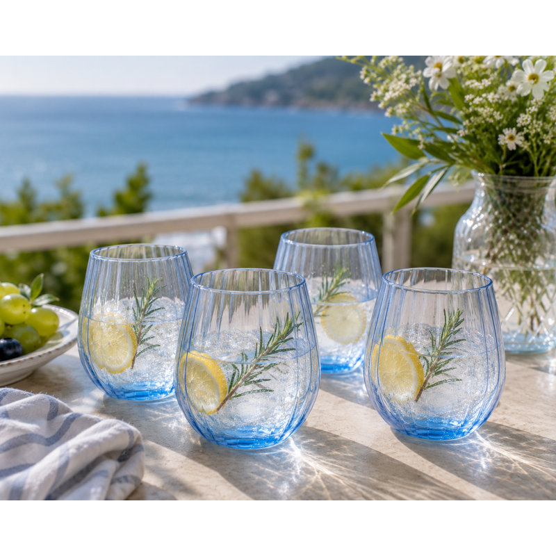 Acrylic Linea Stemless Wine glass - Blue