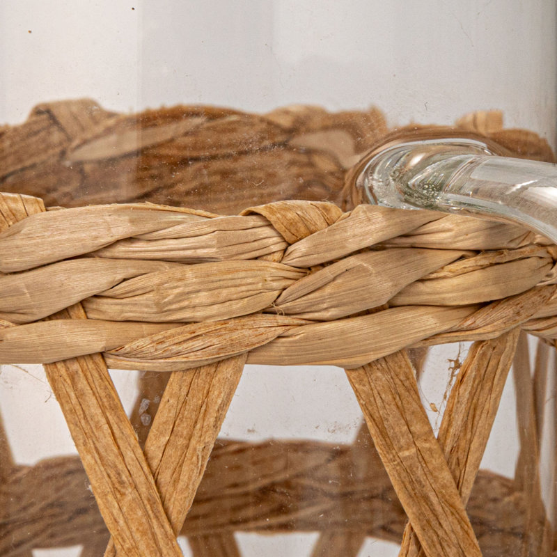 Glass Mug With Seagrass Sleeves, Natural
