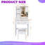 Petit bureau de meuble-lavabo avec 3 modes d'éclairage à DEL, 3 tiroirs et prise de courant, table de maquillage élégante-546145528