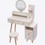 Table de coiffeuse + tabouret rembourré, miroir à DEL tactile, armoire de rangement grande capacité, 5 tiroirs, meubles de maquillage tendance, longueur réglable