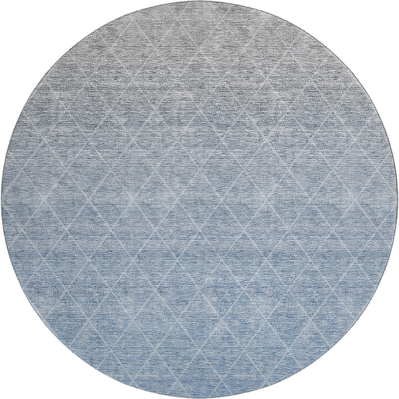 Premium Machine Washable Verrett AMF1175 Geometric Rug, Round 8'