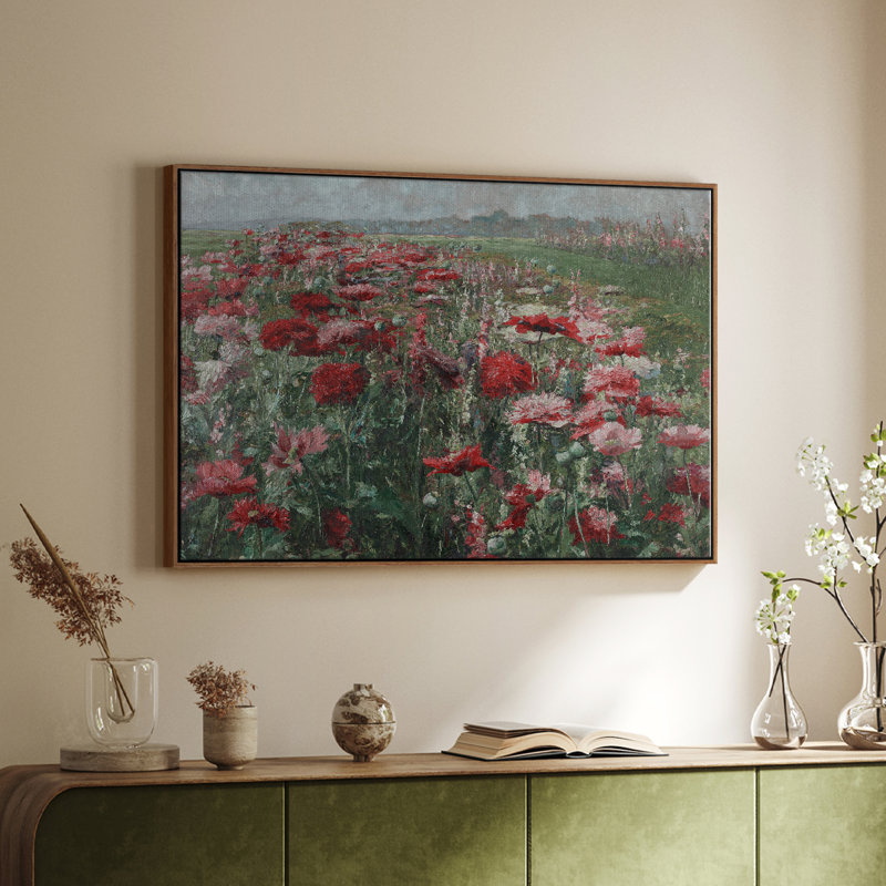 Botanique rétro - XC, Toile encadrée noyer flottant, H 27 po x l 41 po x P 2 po
