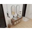 Meuble-lavabo de salle de bain avec lavabo en céramique, porte à fermeture douce, conception à fixation flottante