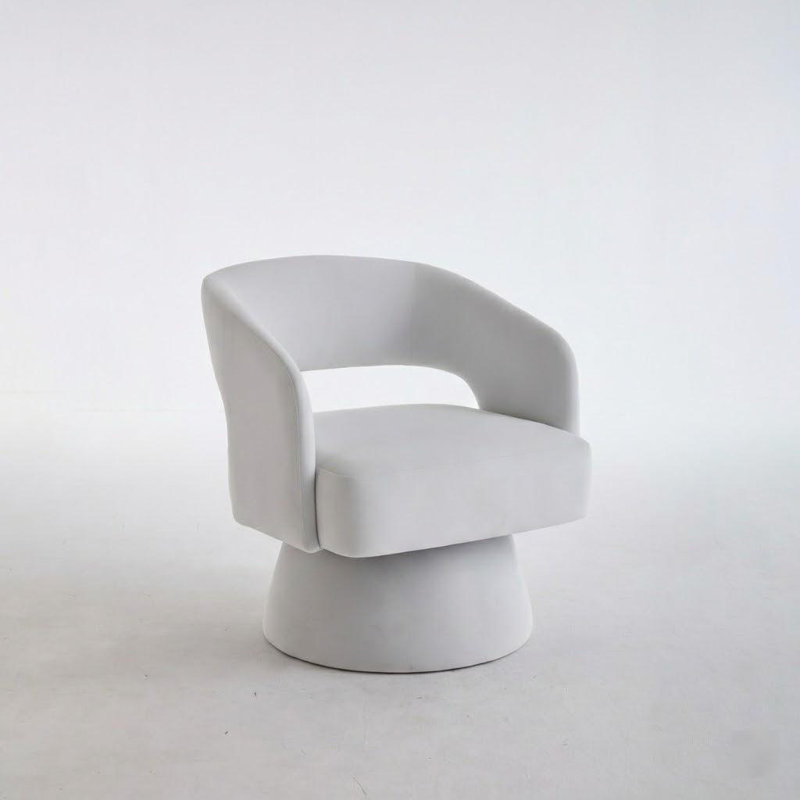 Fauteuil d'appoint pivotant en velours Modern, Beige