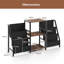 125cm Wide Record Player Stand, Retro Vinyl Record Storage Cabinet