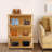 3 Tier Large Capacity Bamboo Storage Display Cabinet For Cds, Small Rocks, Books