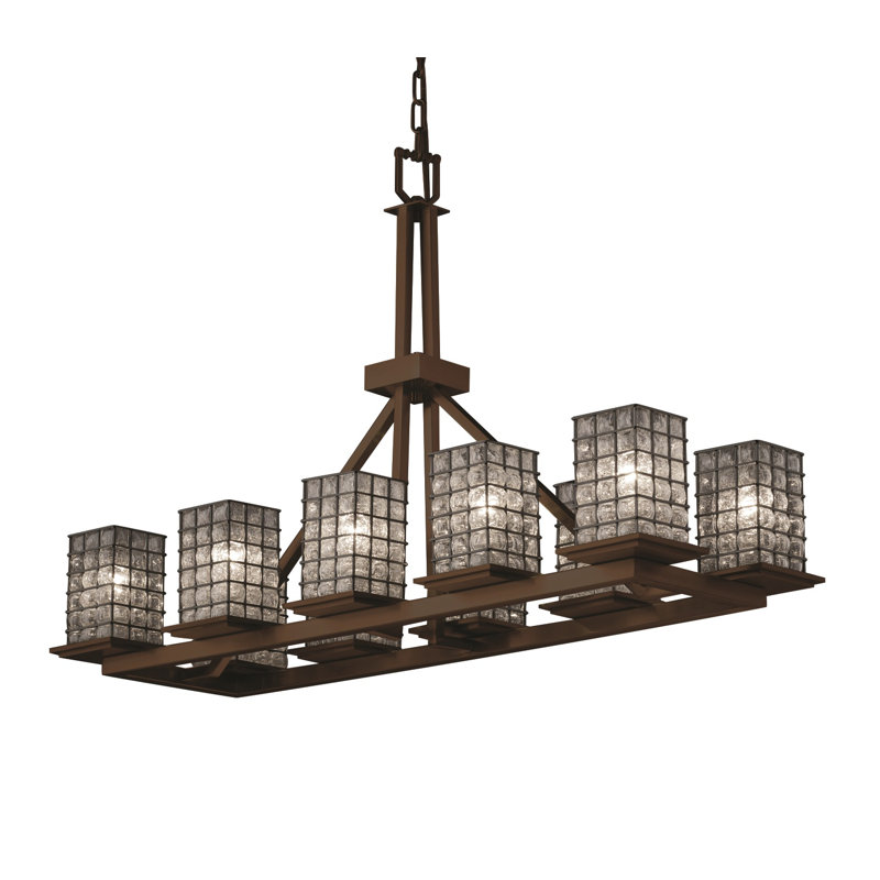 Lustre carré/rectangulaire 10 lumières ombrées Cieara