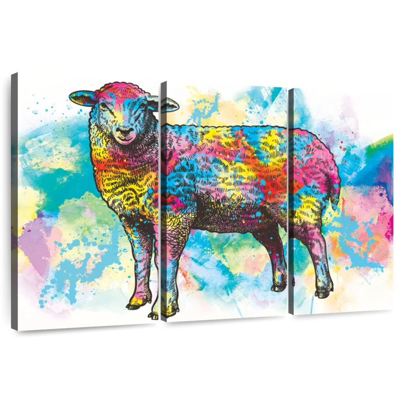 Éclaboussures de peinture de mouton, H 20 po x l 33 po