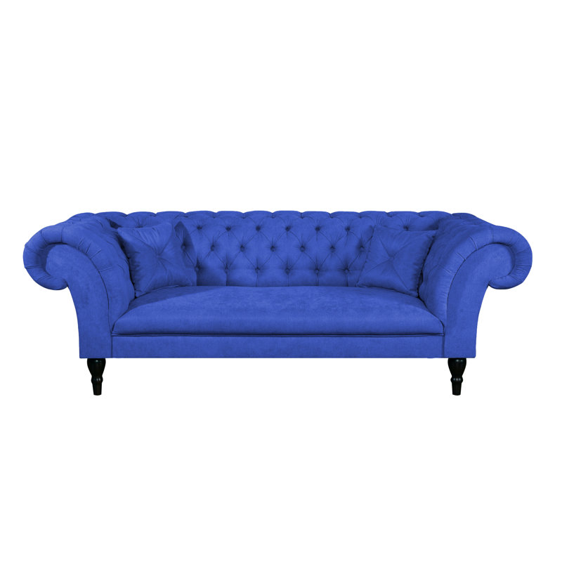 Velvet Sofa, Blue, No