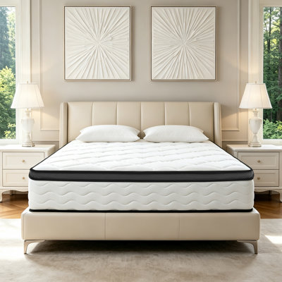 12" Queen Hybrid Mattress in a Box with Cooling Gel Memory Foam & Pocket Coils, Medium Firm, Pressure Relief, Motion Isolation, CertiPUR-US Certified
