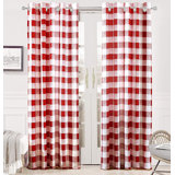 Burtonsville Gingham Buffalo Plaid Check Curtains Blackout Room Darkening Thermal Insulated Black and White Buffalo Checkered Window Drapes for Farmhouse Bedroom Living Room Grommet Curtain 2 Panels