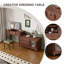 Armoires de meuble-lavabo et de rangement 47,24 "en bois d'hévéa rétro avec rallonge et tabouret de maquillage