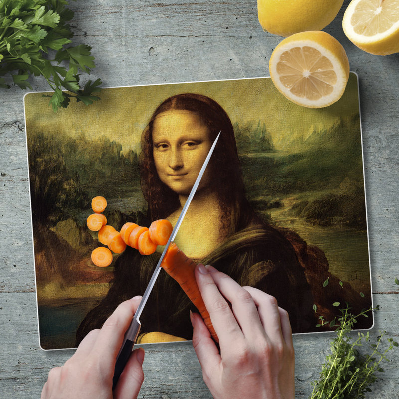 Planche à découper en verre trempé 3 mm CounterArt Mona Lisa 10 po x 8 po