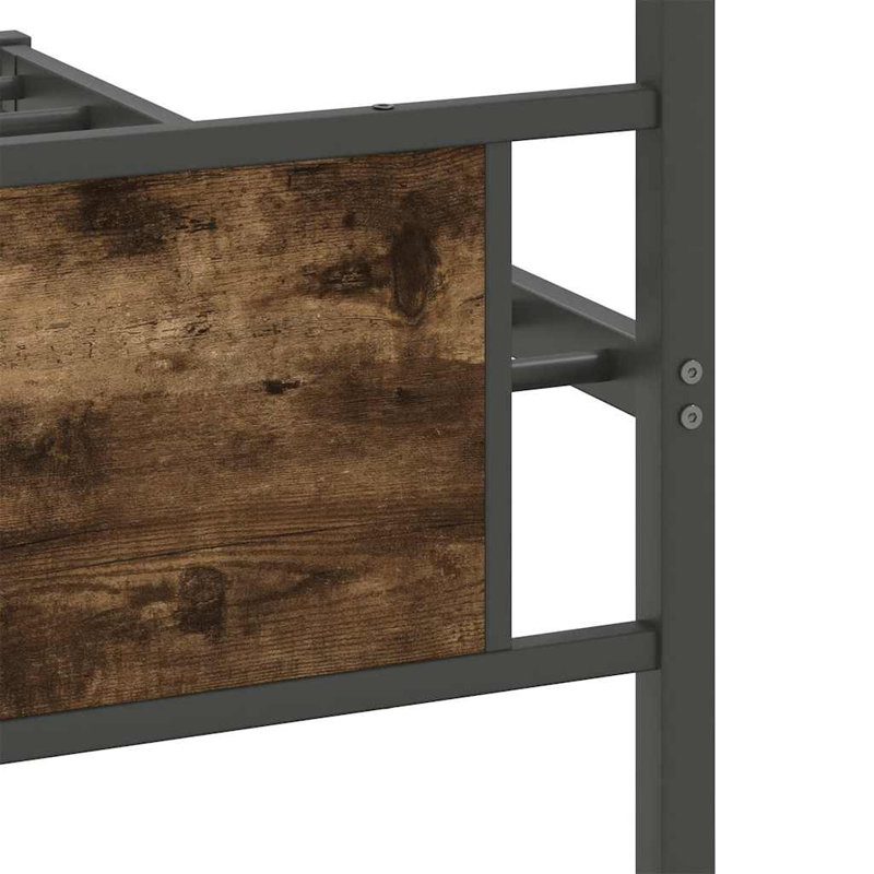 Bed Frame Without Mattress Engineered Wood, 100 x 200cm, Smoked Oak