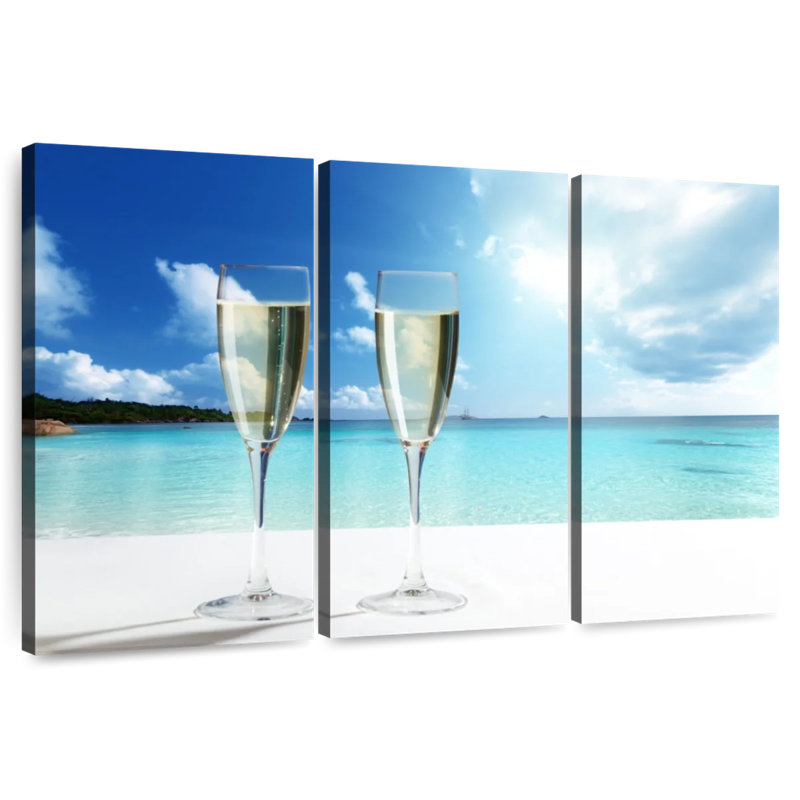 Yarlin champagne au bord de la plage, H 42 po x l 65 po