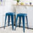 Almodovar 24" 24 Inch Metal Bar Stools, Backless Counter Height Barstools, Stackable Stools with Square-18608718