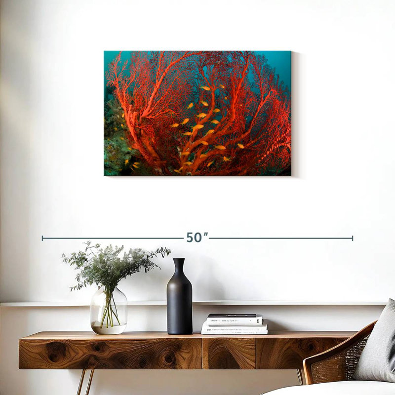 Fire Coral, 20" H x 30" W