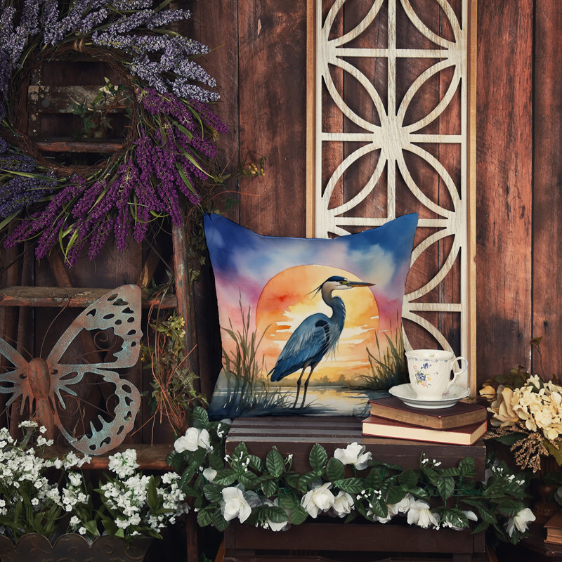 Coussin Blue Heron, Carré 18 po