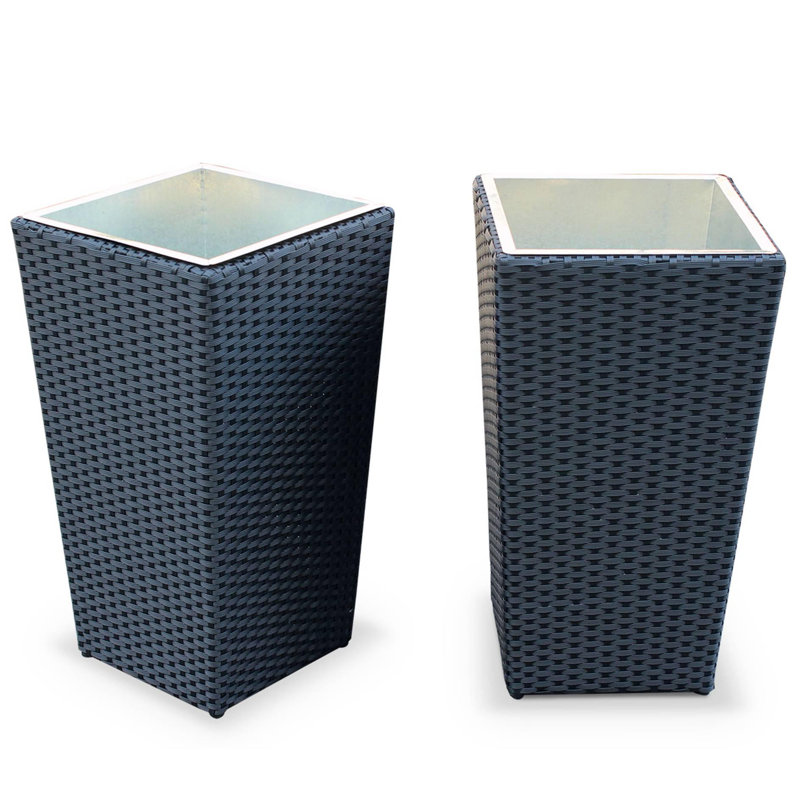 Reina Metal Pot Planter, Black