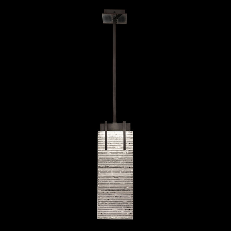 Luminaire suspendu rectangulaire 7,75 po Terra, H 21 po x l 7,75 po x P 7 po, Noir