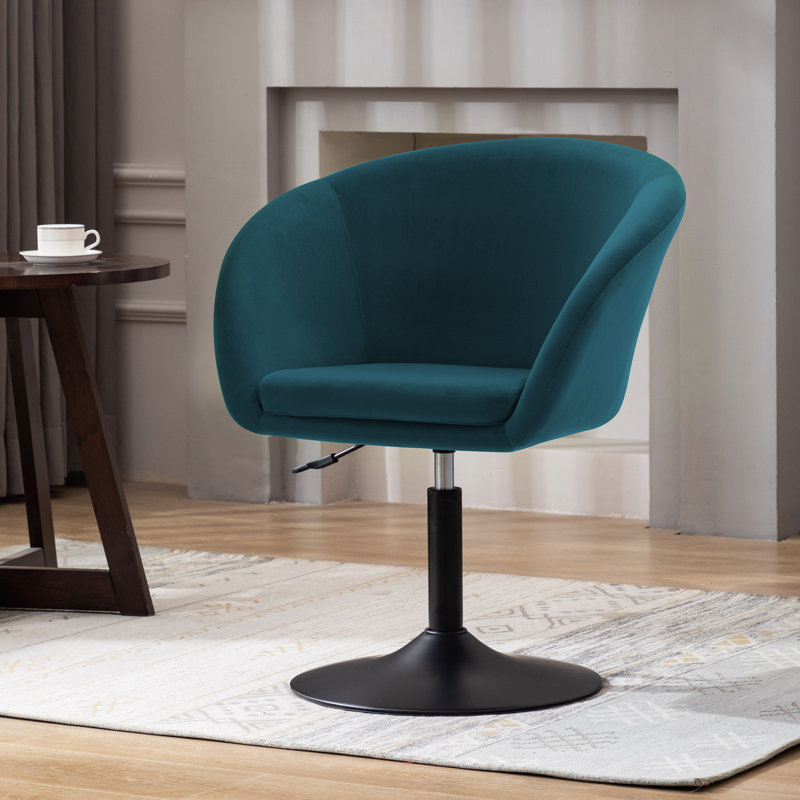 Velvet Swivel Barrel Chair, Atrovirens
