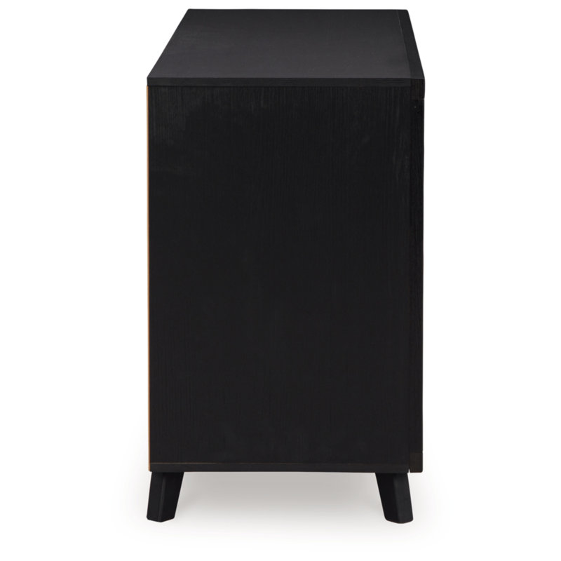 Modern Black 6-Drawer Dresser with Matte Finish