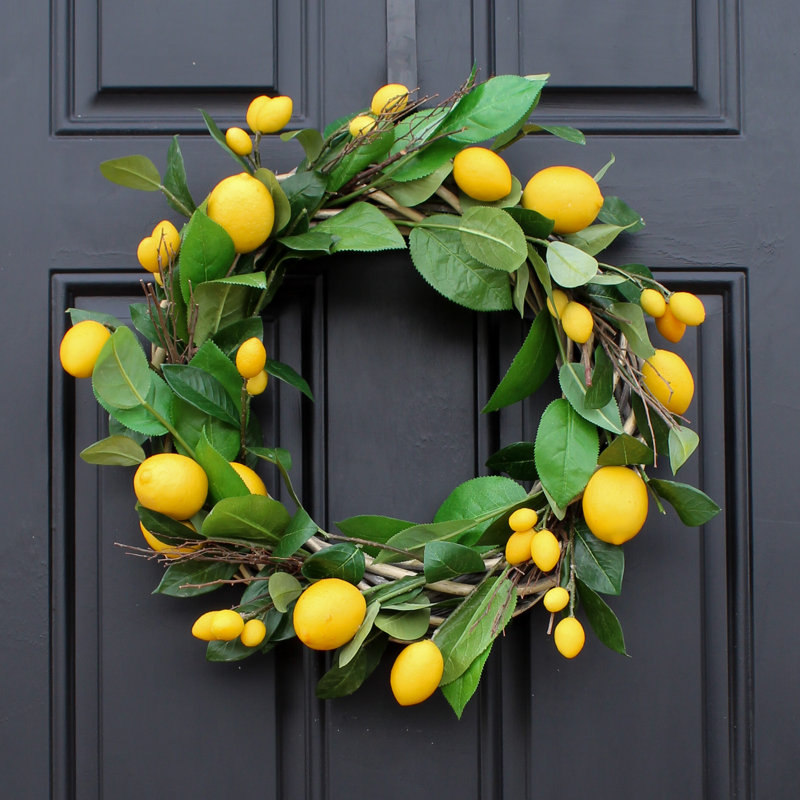 Couronne de 18 po, Vert / jaune