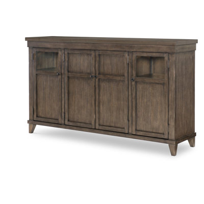 Credenza (4 Doors, 2 Glass Windows w/ Puck Lights, 1 Drawer, 4 Shelves/1 Adjustable Shelf)