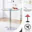 Table de table en verre moderne minimaliste de 35 pouces avec pieds en métal argenté galvanisé pour différentes explorations