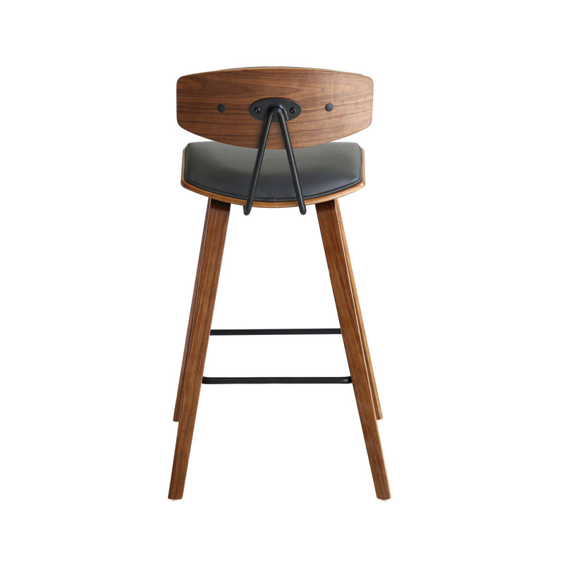 Tabouret de bar Fox , Gris/noyer, 3, Tabouret de bar (siège d'une hauteur de 28,5 po)