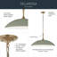 Luminaire suspendu 1 lumière Delarosa 24,25 pouces vert héritage et bronze champagne-131043078-131043080