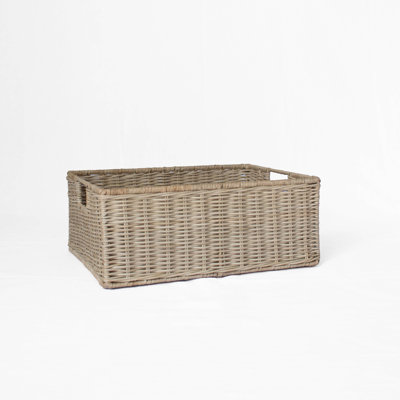 Wicker Shallow Storage Basket - Medium