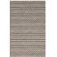 Tapis ivoire / noir en coton tissé à la main à motif géométrique Bester-19562465