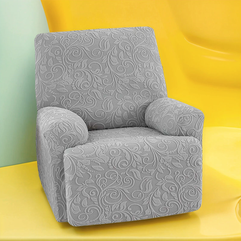Housse pour fauteuil inclinable en velours 4 pièces avec ajustement élastique - Housse en jacquard extensible pour fauteuils inclinables